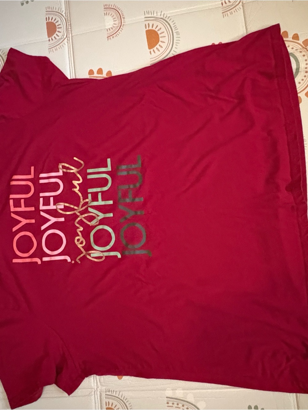 Lane Bryant Red 'Joyful' Graphic Short Sleeve Tee